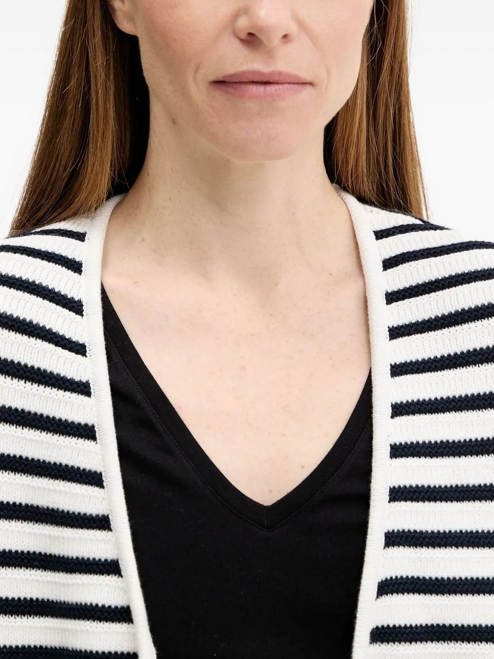 striped double-breasted cardigan - 4