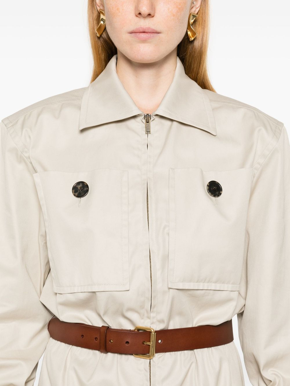 Saharienne belted cotton dress - 5