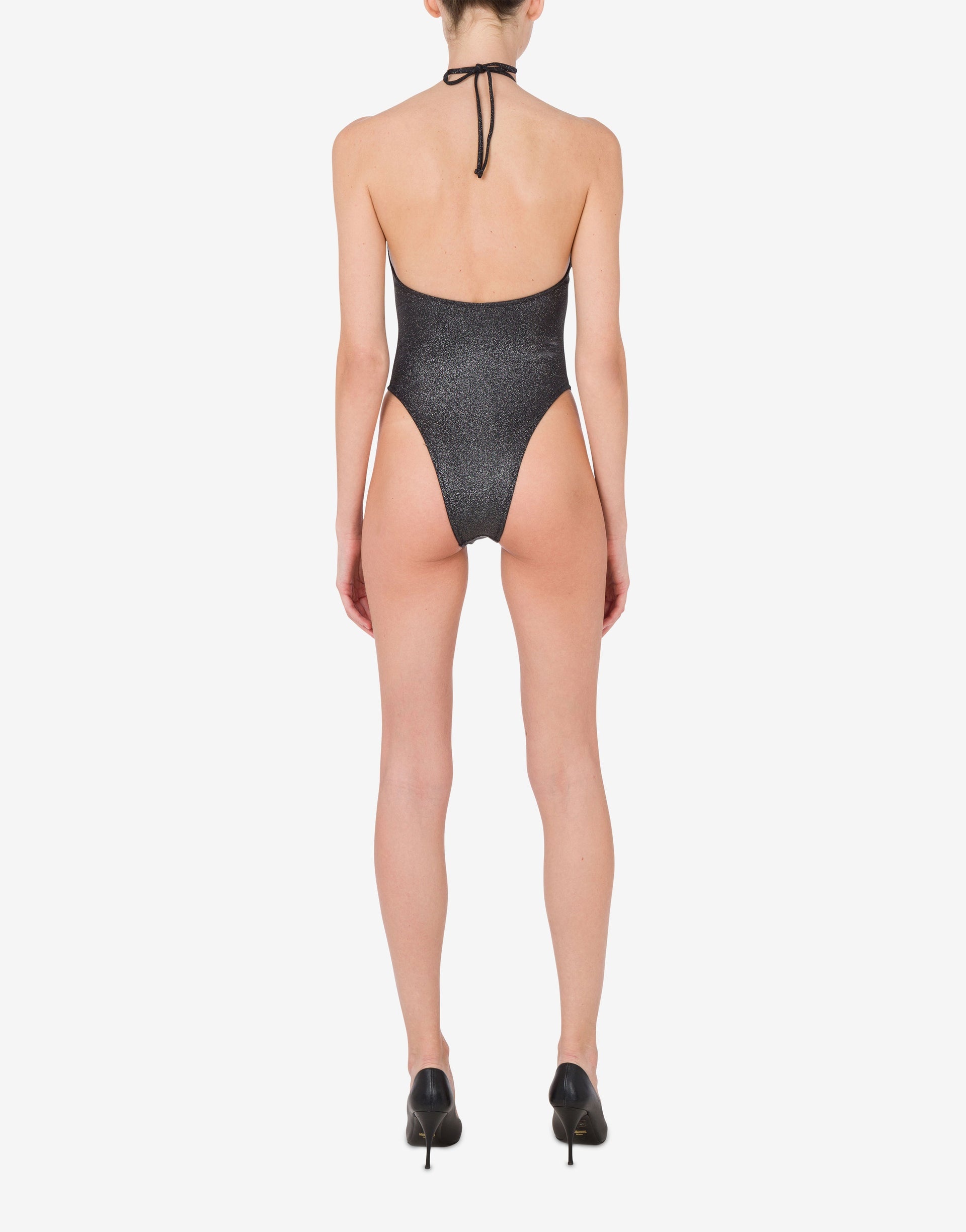 GLITTER METAL HEART ONE-PIECE SWIMSUIT - 2