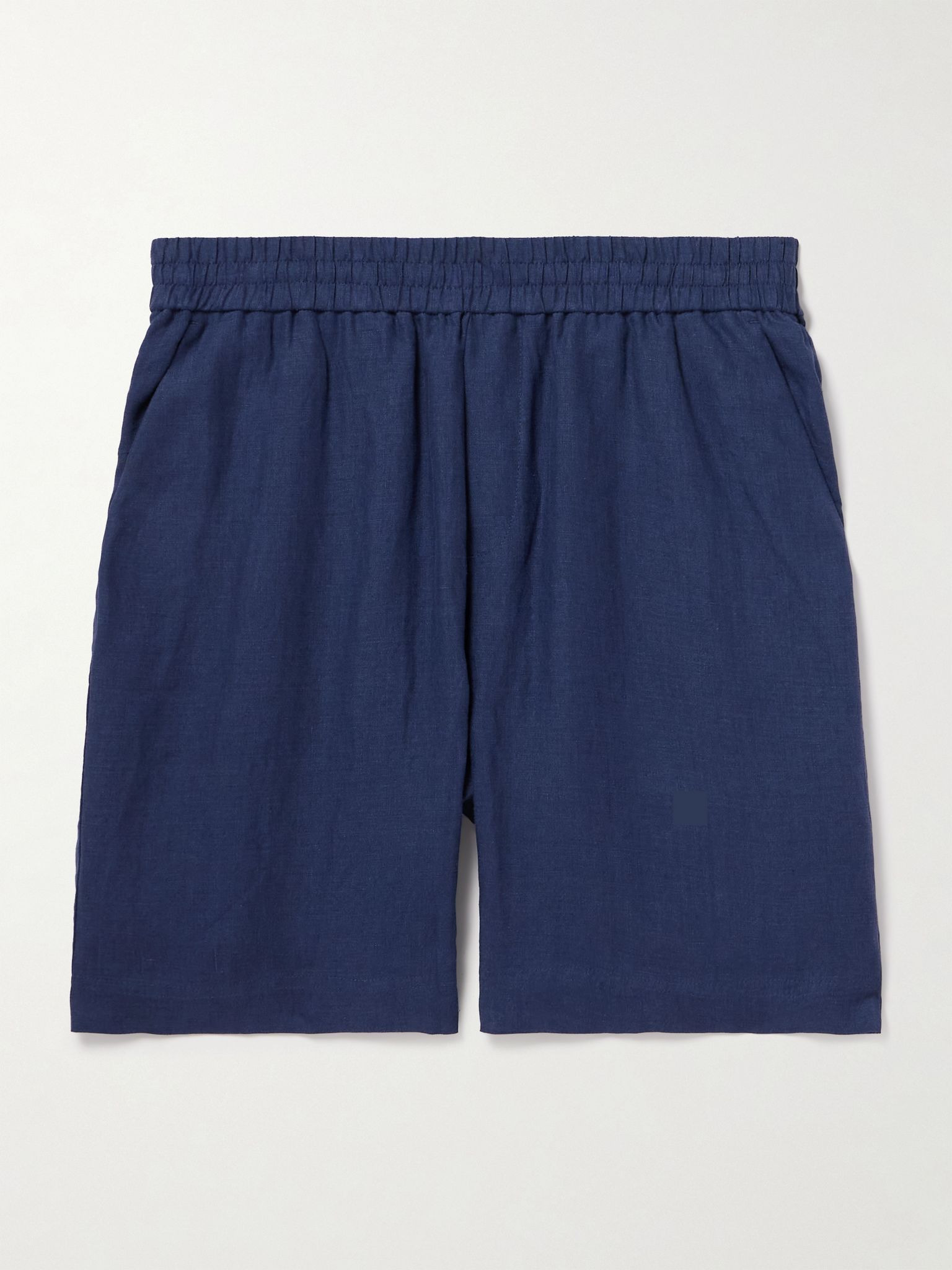 Straight-Leg Linen Shorts Navy - 1