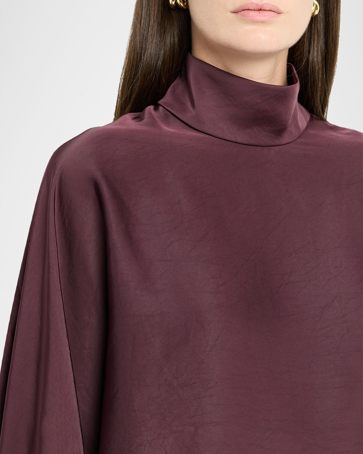 Lightweight Satin Crop Caftan Top - 5
