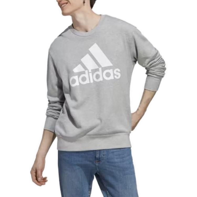 adidas Essentials French Terry Big Logo Sweatshirt 'Medium Grey Heather' IC9326 - 3