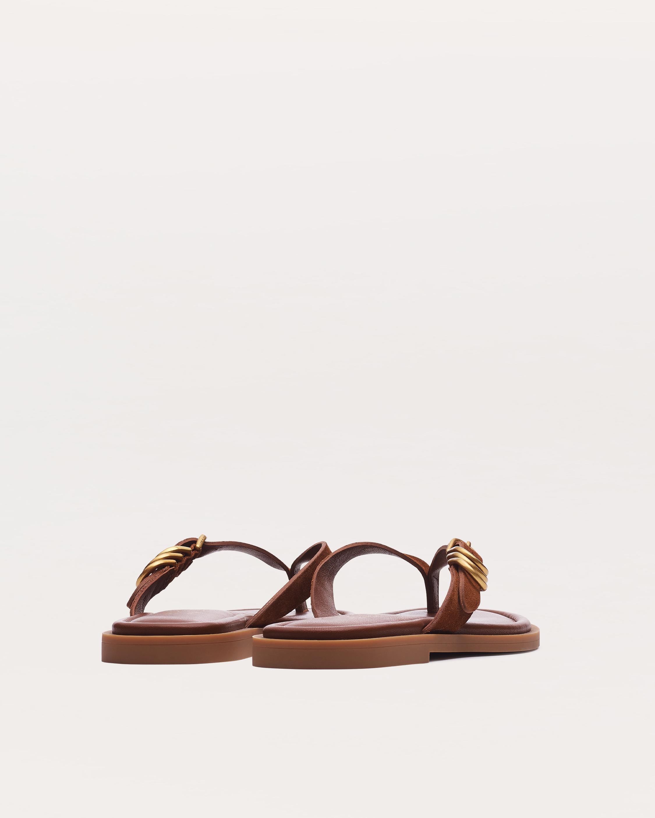 Gia Italian Suede Thong Sandals - 3