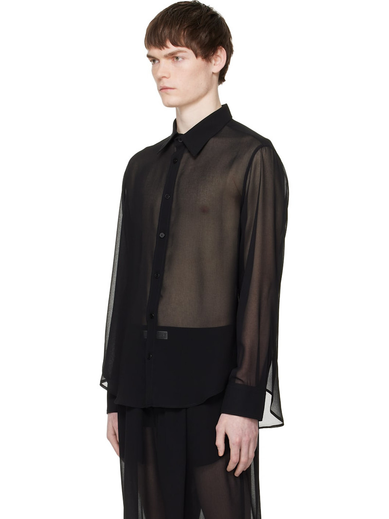 LGN LOUIS GABRIEL NOUCHI Black Classic Transparent Shirt outlook