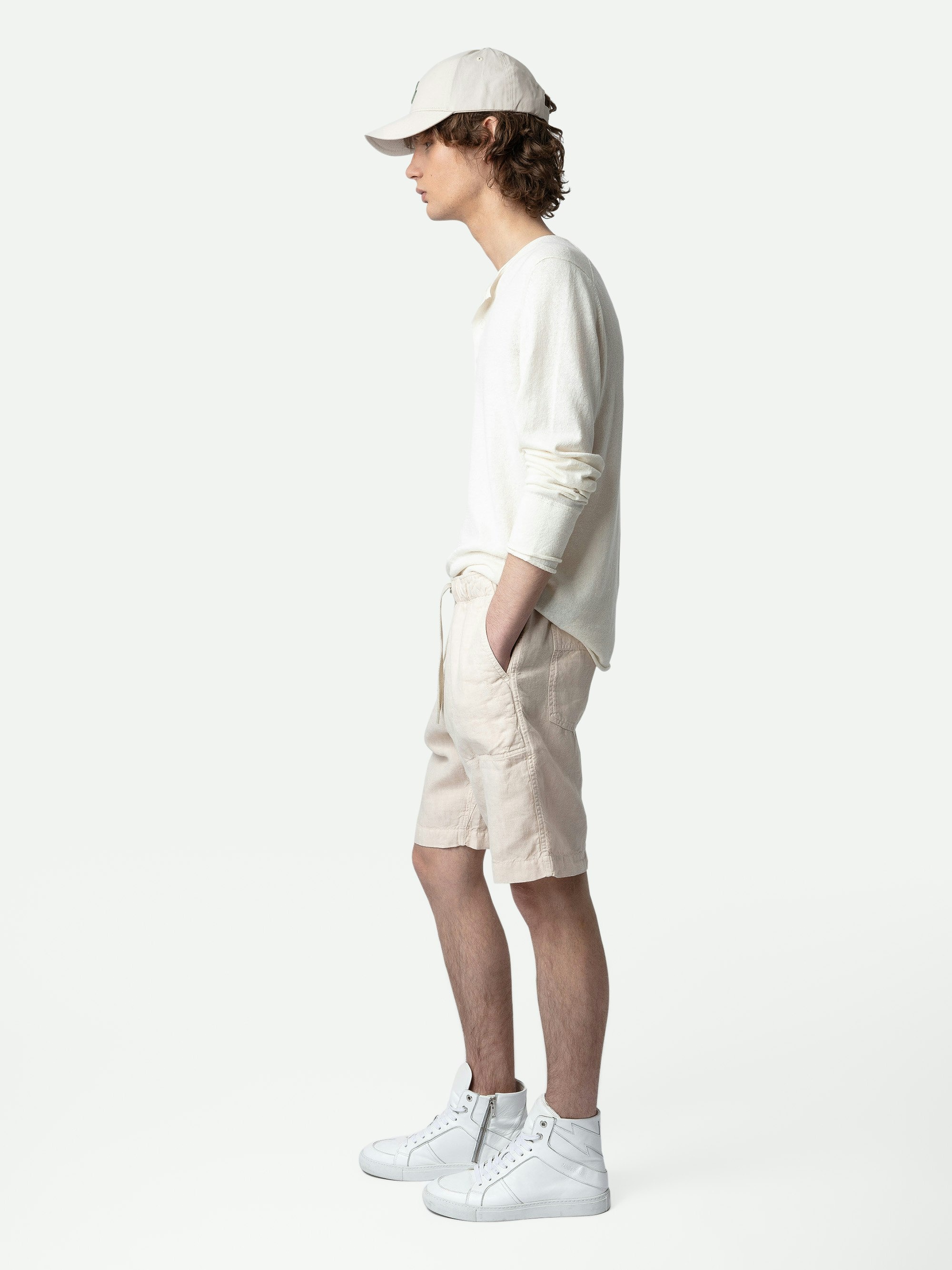 Pixel Linen Bermuda Shorts - 5