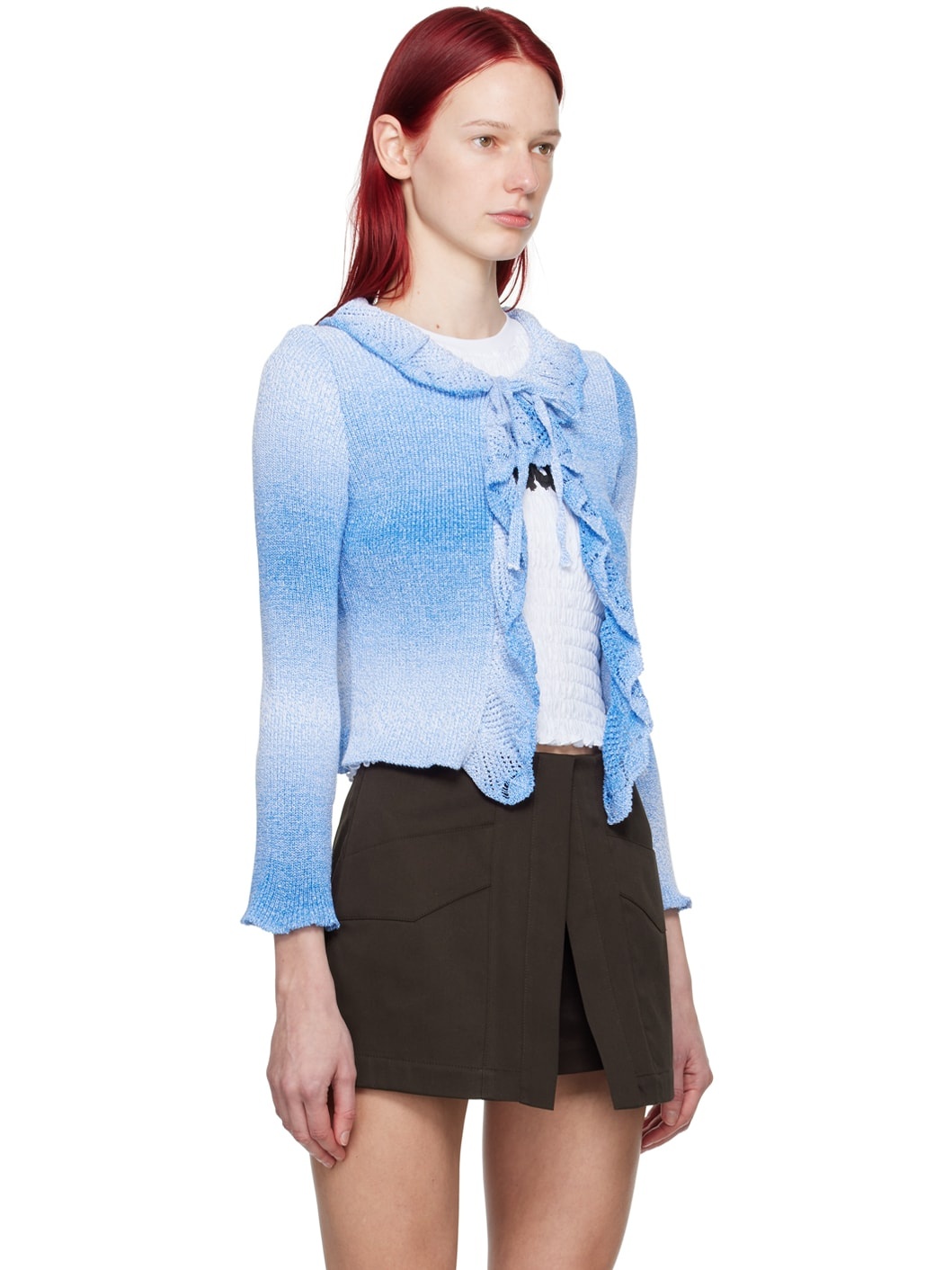 Blue Ruffled Cardigan - 2
