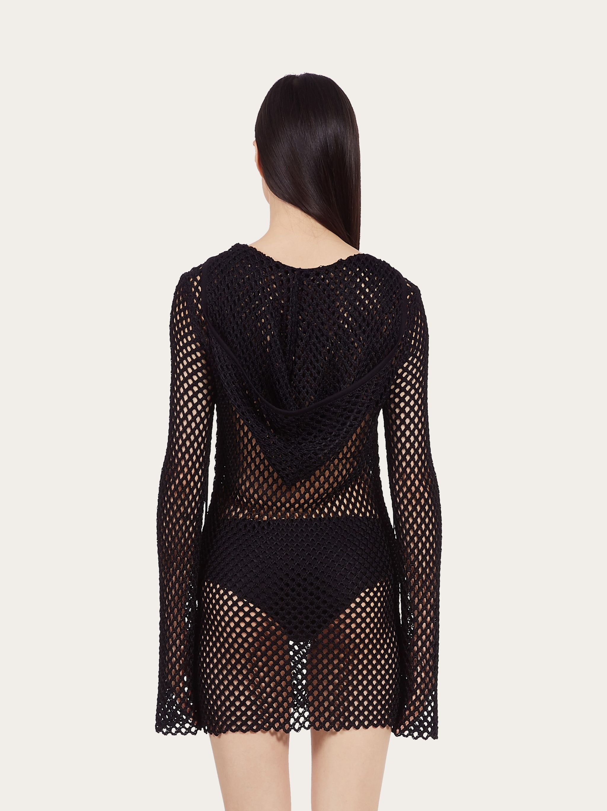 Hooded mesh short dress - 3