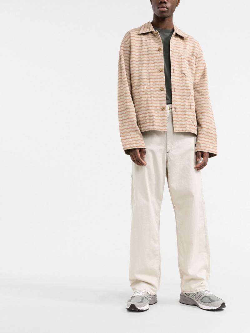 NEEDLES x Smith's butterfly-embroidered wide-leg trousers outlook