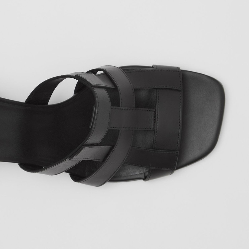 Burberry Latticed Leather Sandals outlook