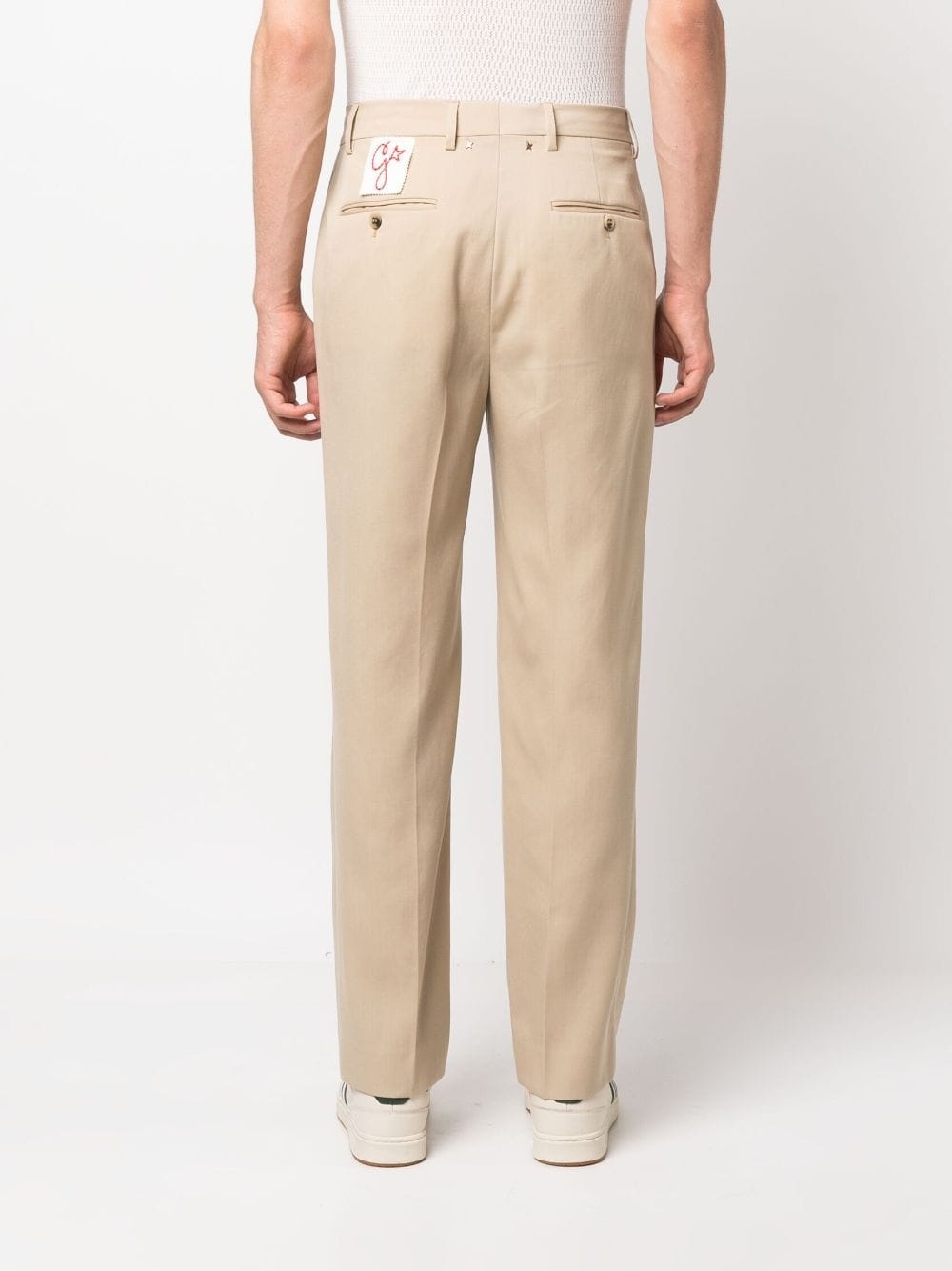 high-waist gabardine trousers - 4