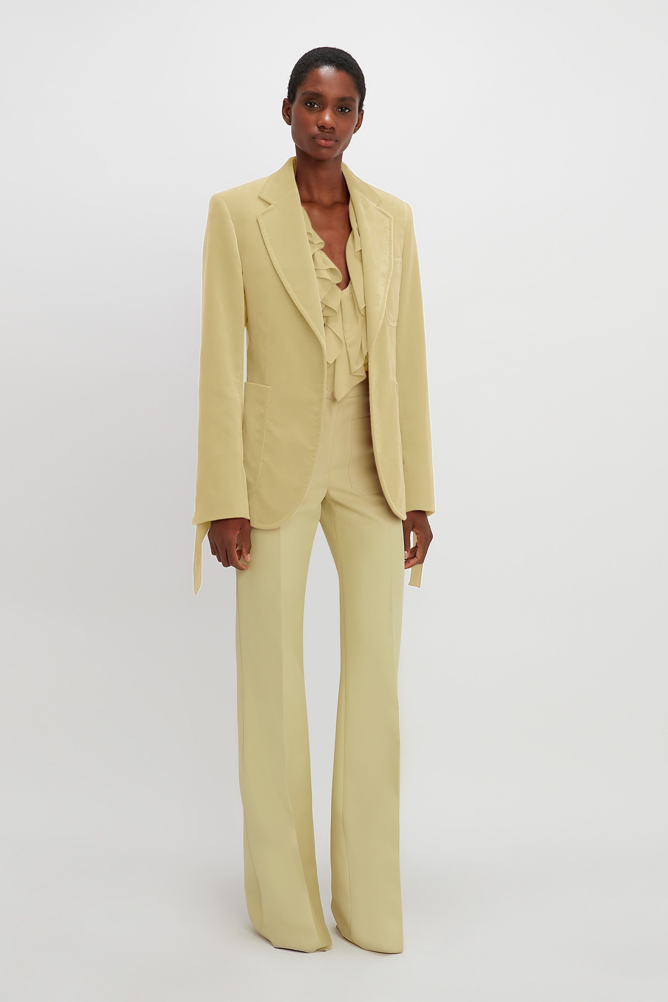Single Breasted Patch Pocket Jacket in Lemon - 3