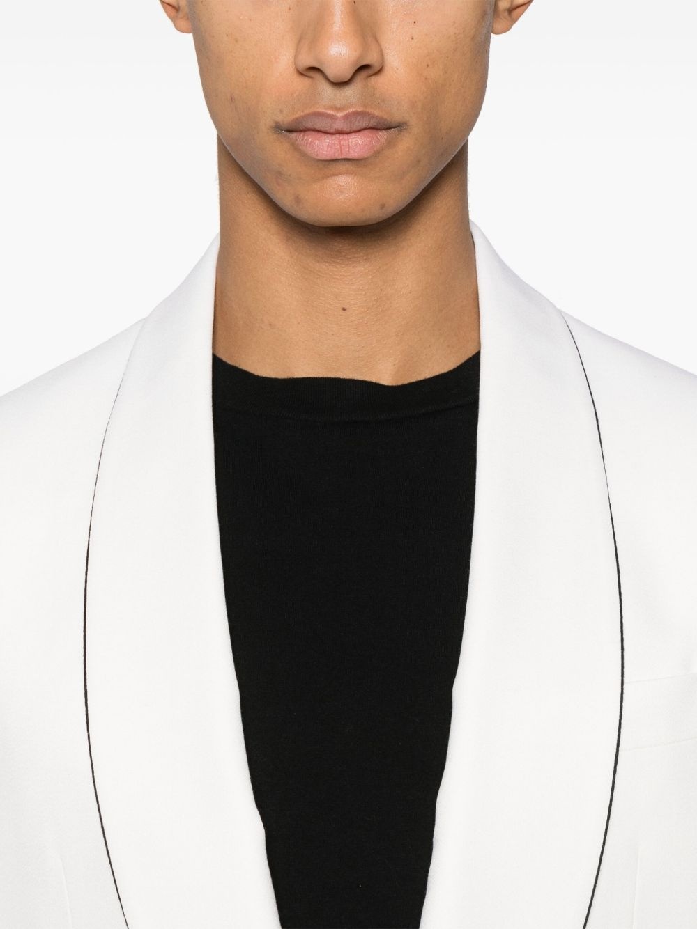 contrasting-trim blazer - 5