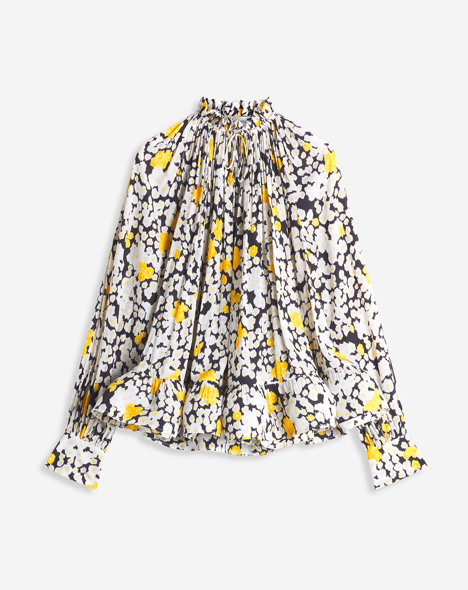 PRINTED CHARMEUSE BLOUSE WITH LONG SLEEVES - 1