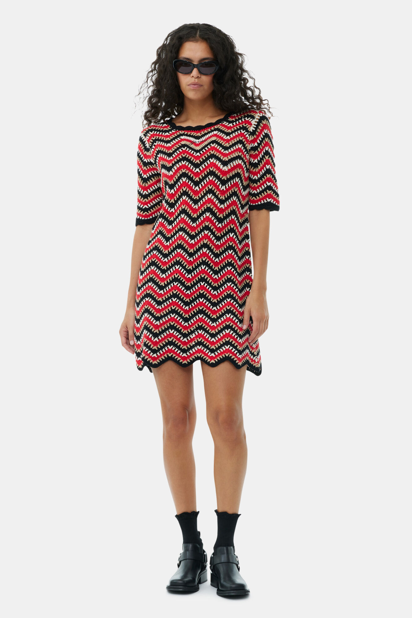 COTTON CROCHET MINI DRESS - 2