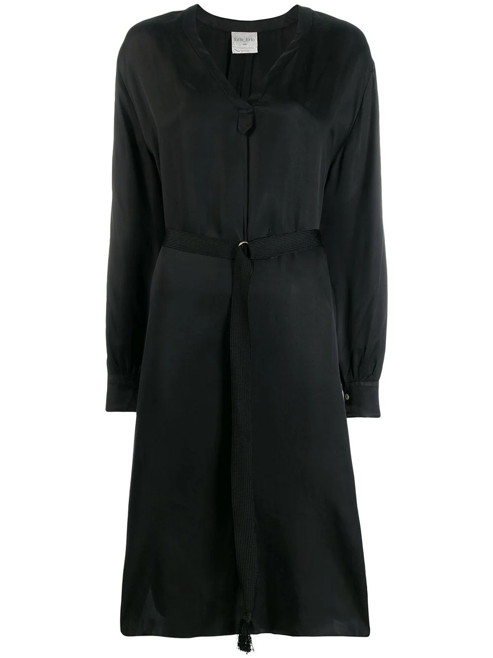 belted shirt midi dress - 1