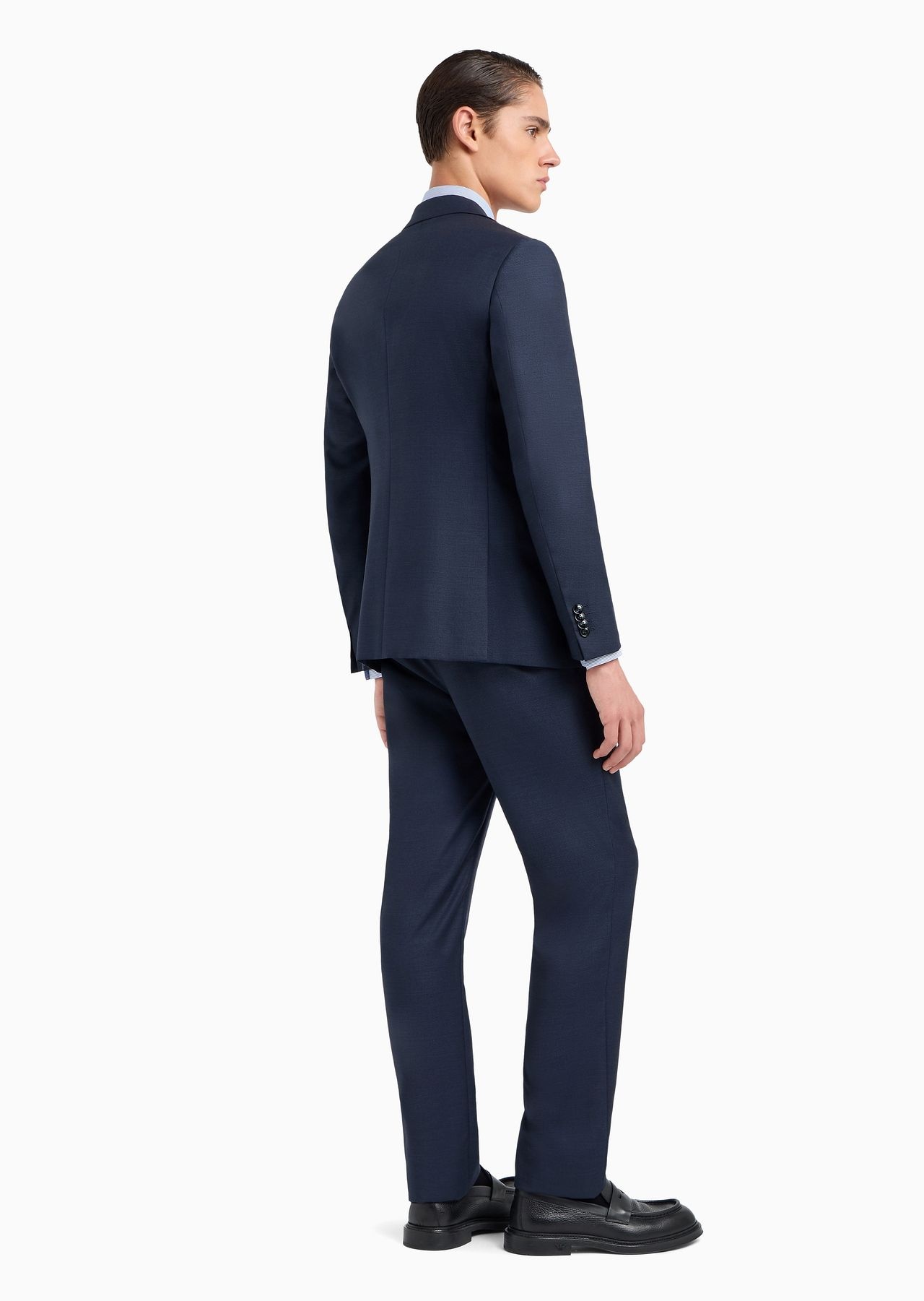 Soho Line single-breasted suit in pinpoint-effect virgin wool - 3