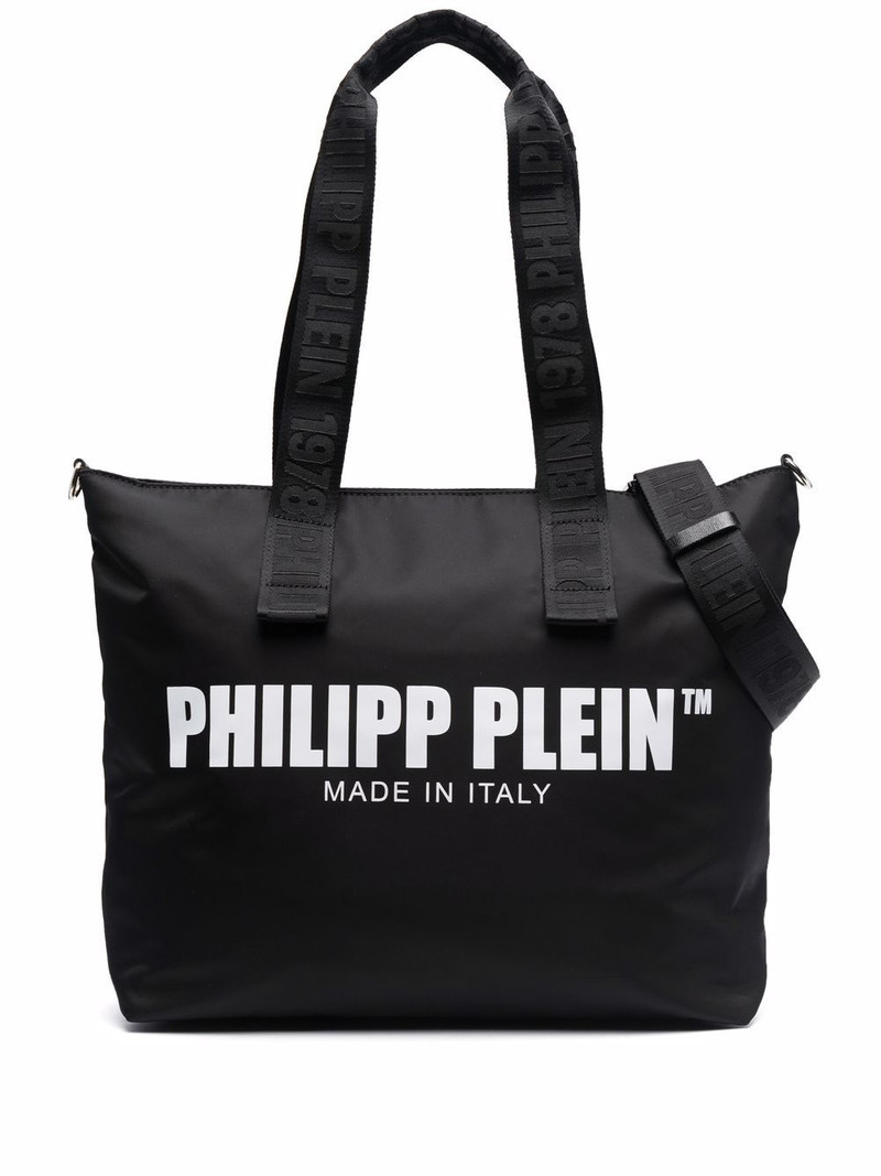 logo-print large cotton tote bag 1