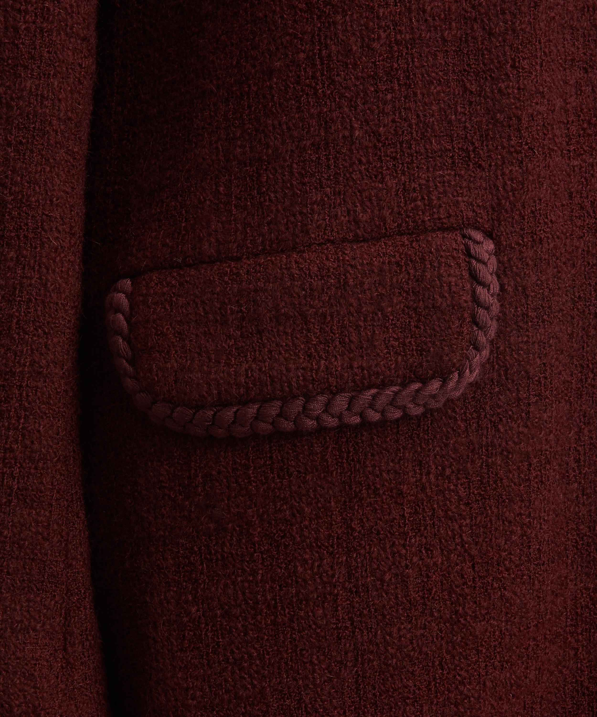 Aubergine Wool-Mohair Long Coat - 5