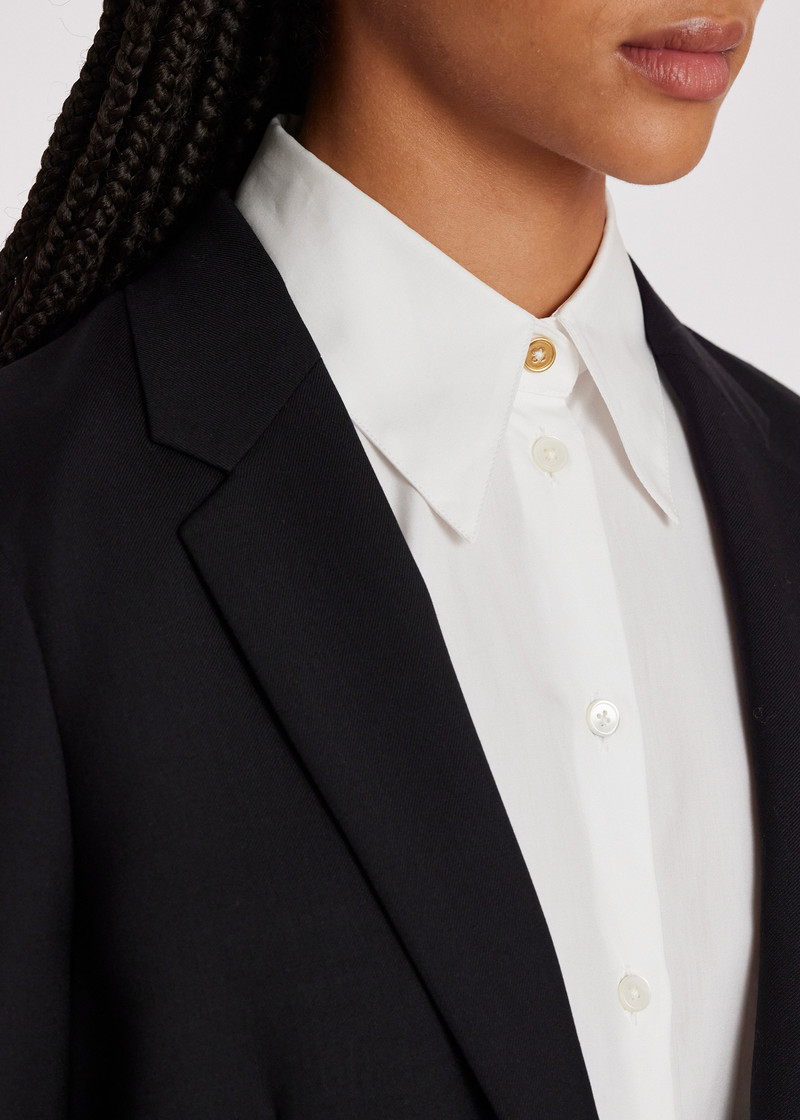 A Suit To Travel In - Women's Black Wool Travel Blazer 7