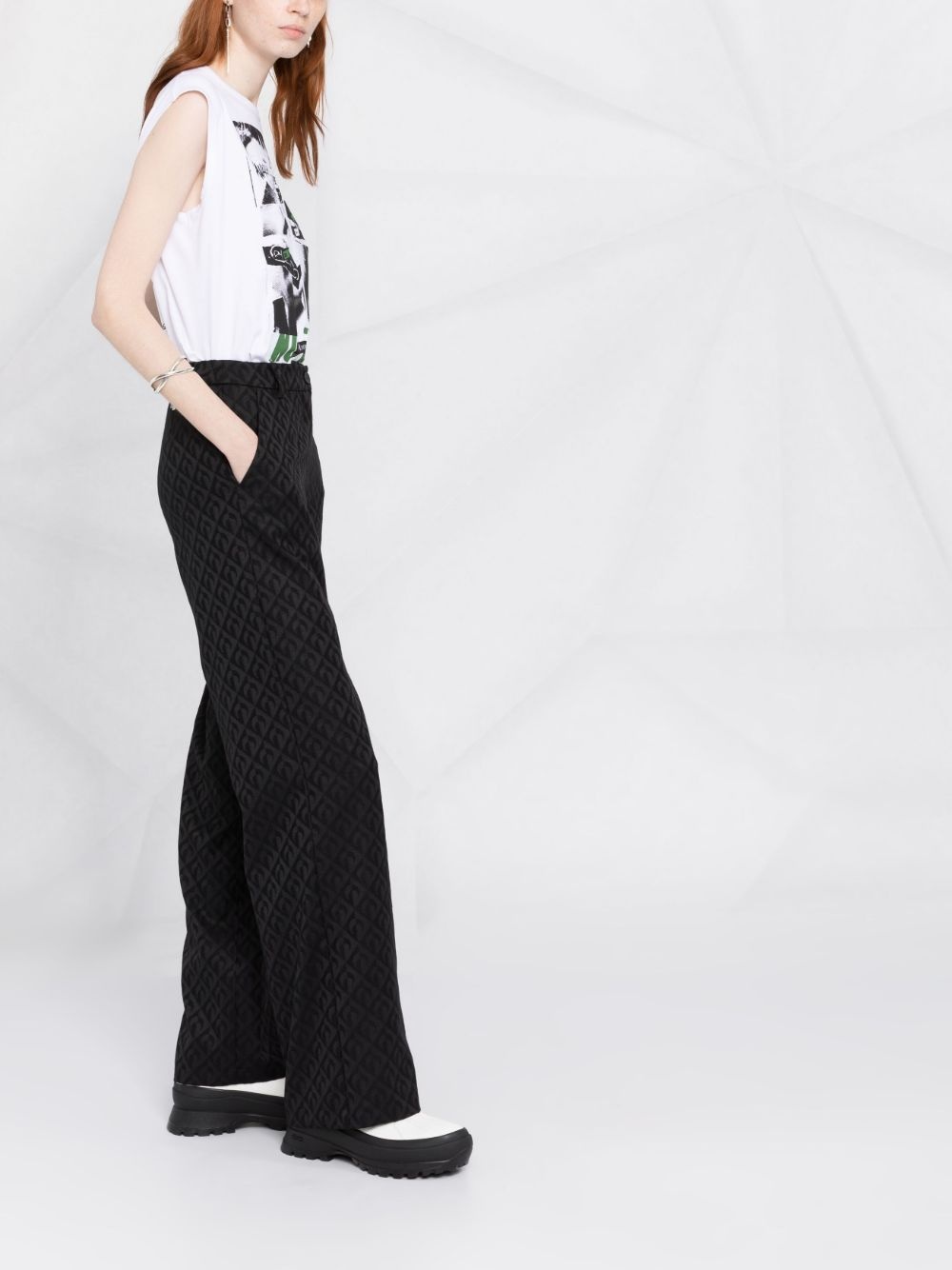 moon-print tailored trousers - 4