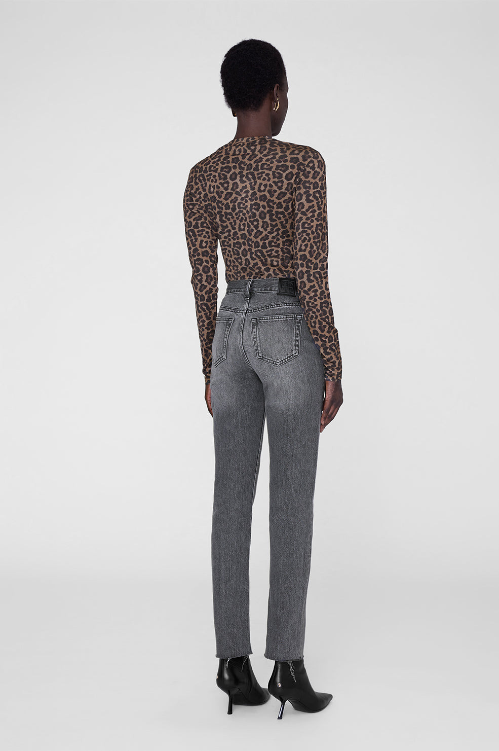 Sylvie Long Sleeve Tee - Black And Brown Leopard - 3