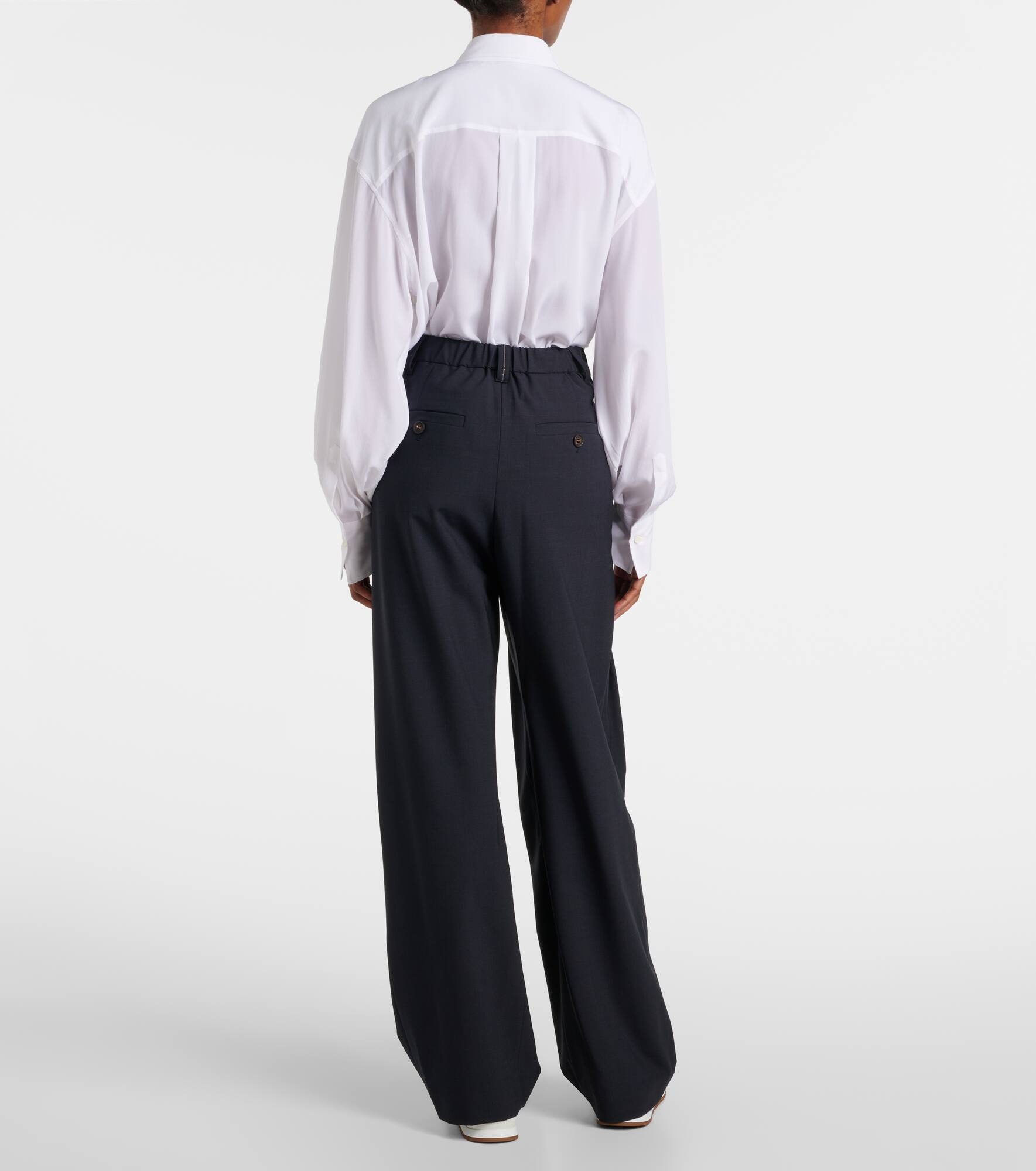 Wool-blend wide-leg pants - 3