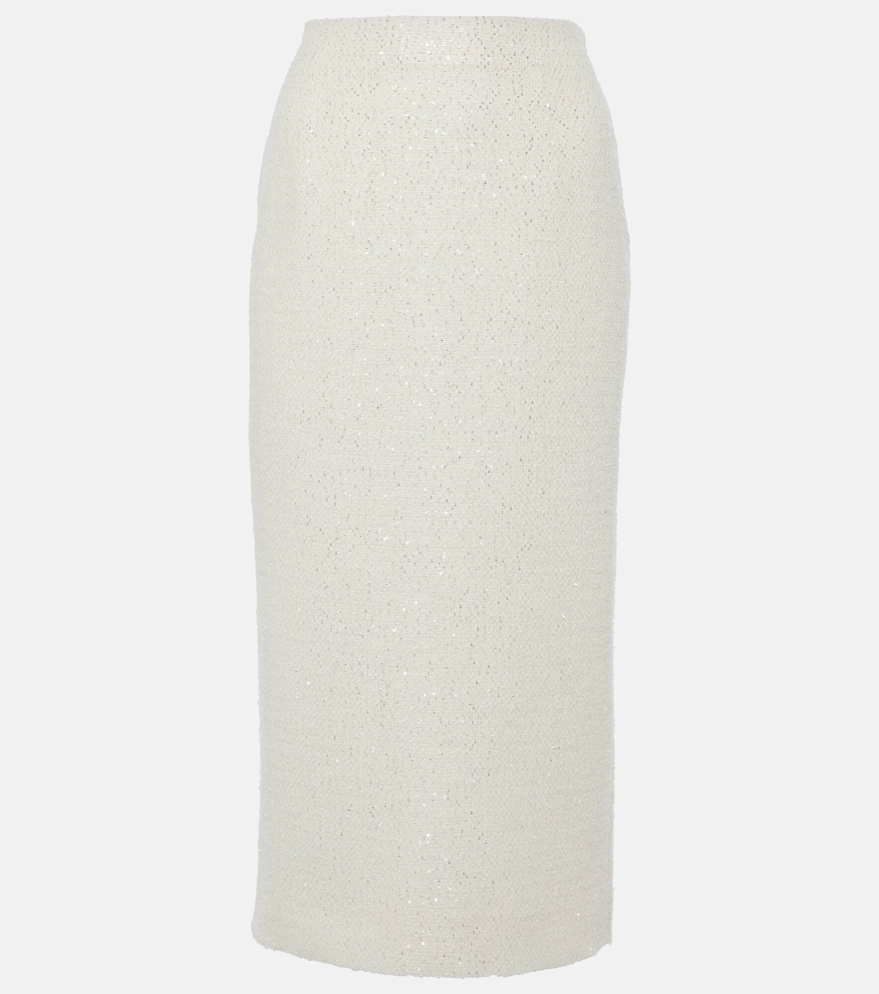 Sequined tweed midi skirt - 1