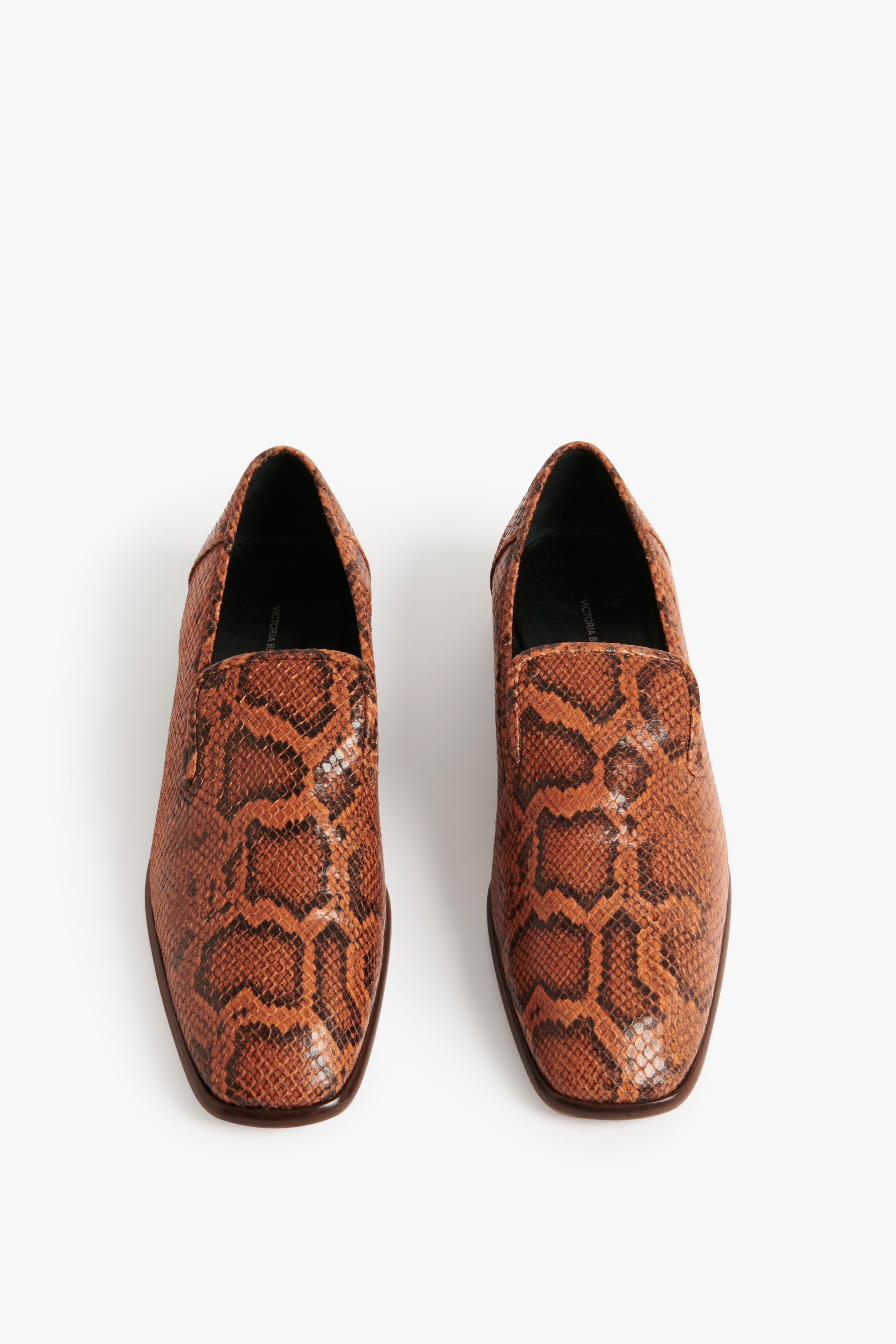 Hanna Loafer in Copper Snake Print - 2