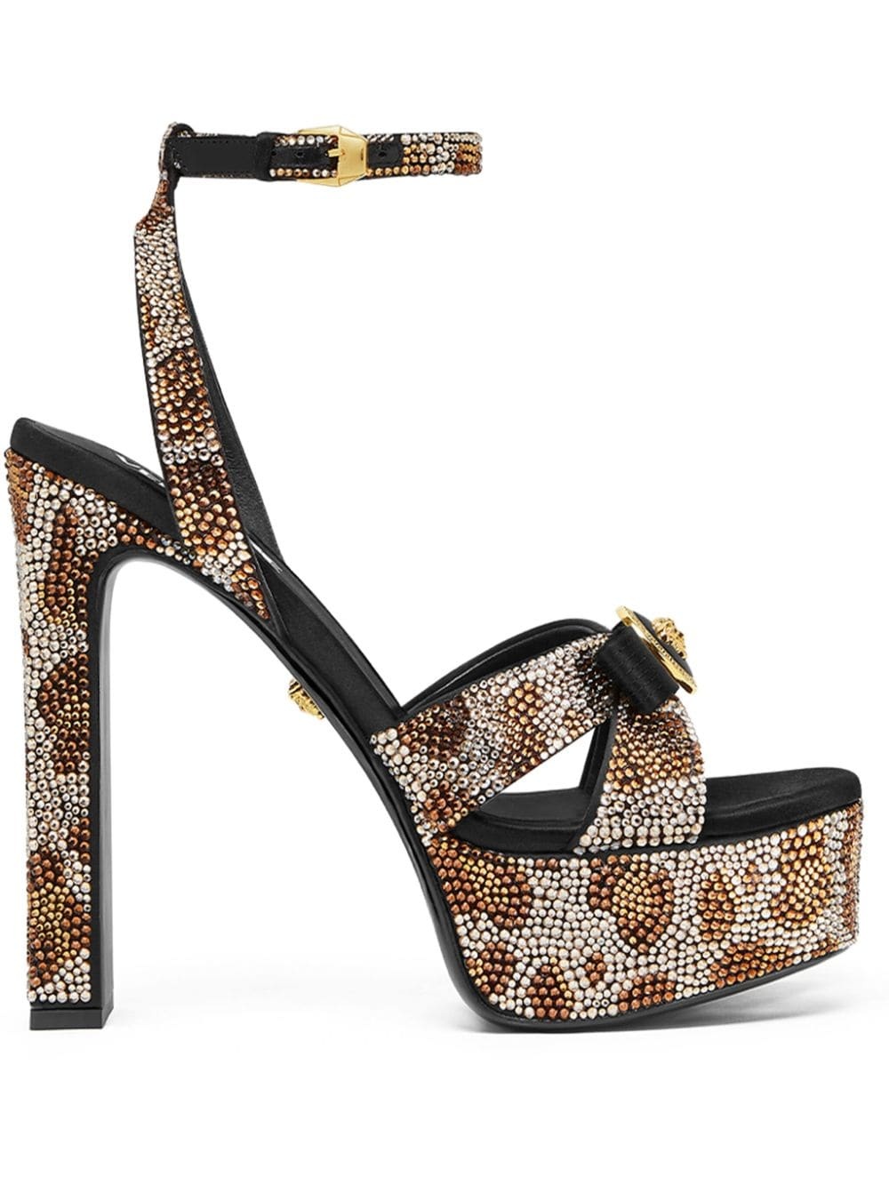 140mm crystal-leopard sandals - 1