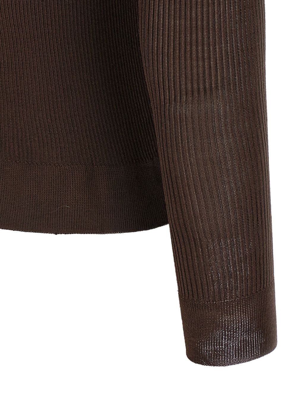 ribbed silk sweater - 4