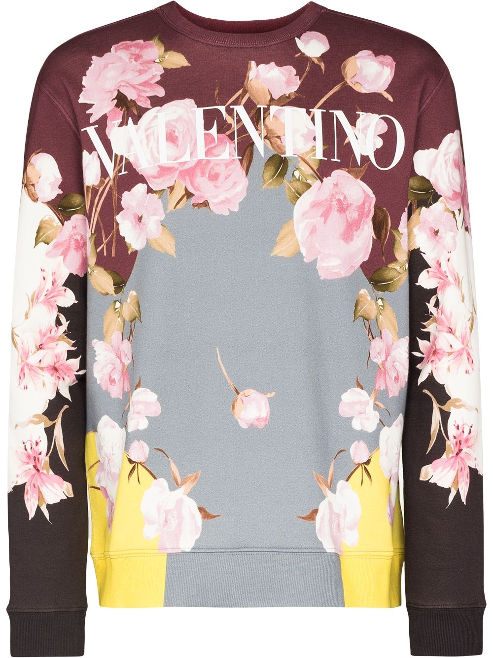 colour-block floral sweatshirt - 1