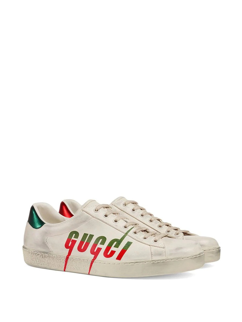 GUCCI Ace distressed sneakers outlook