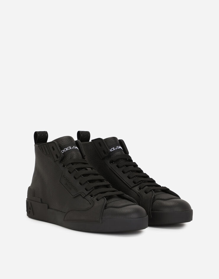 Tumbled calfskin and rubber Portofino light high-top sneakers - 2