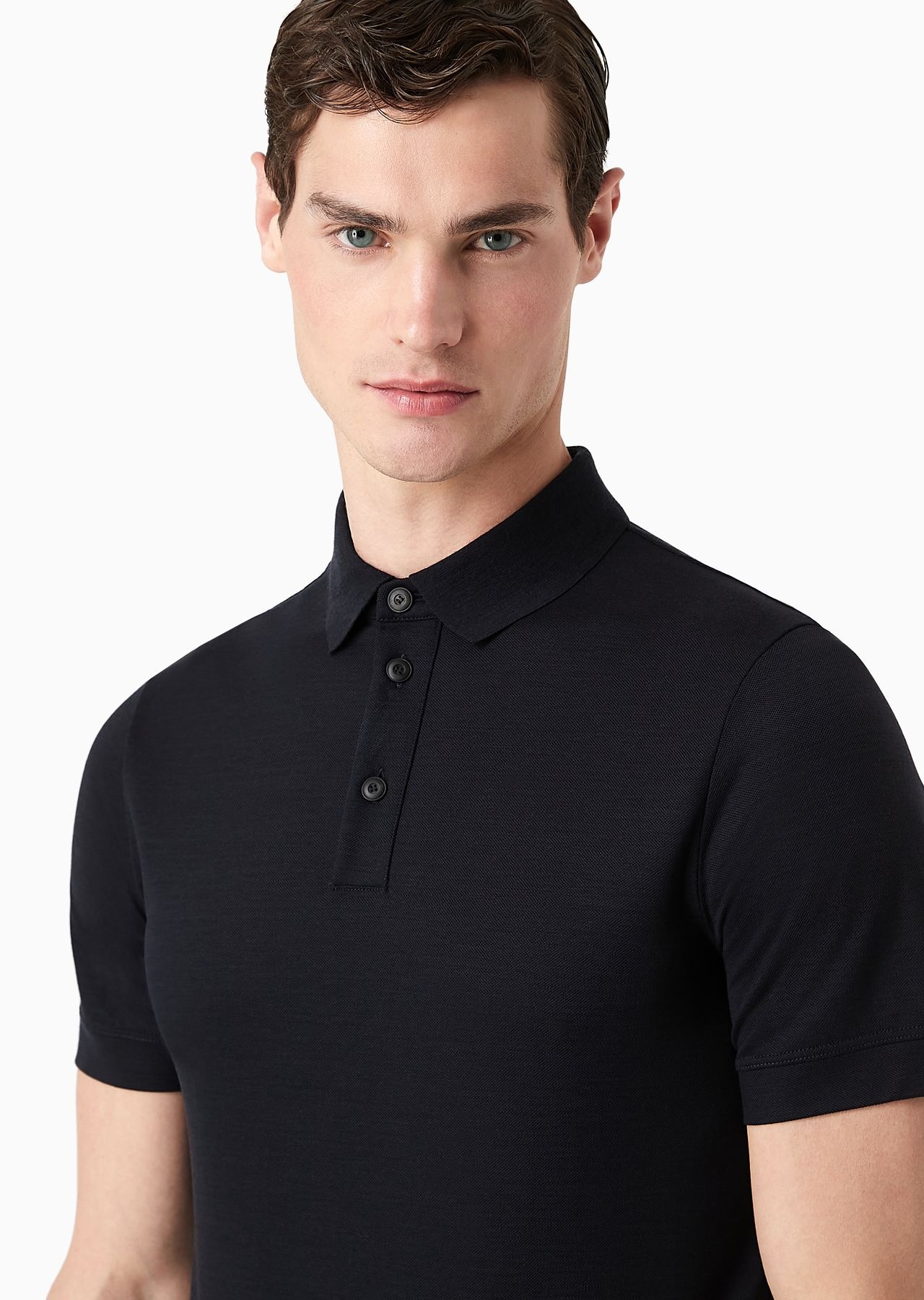 Pure virgin-wool piqué polo shirt - 6