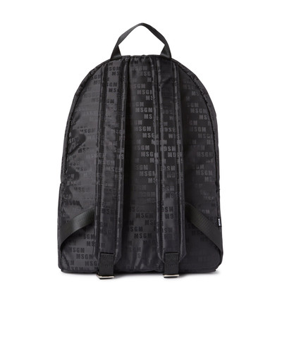 MSGM "Signature Iconic Nylon" backpack with all-over print outlook