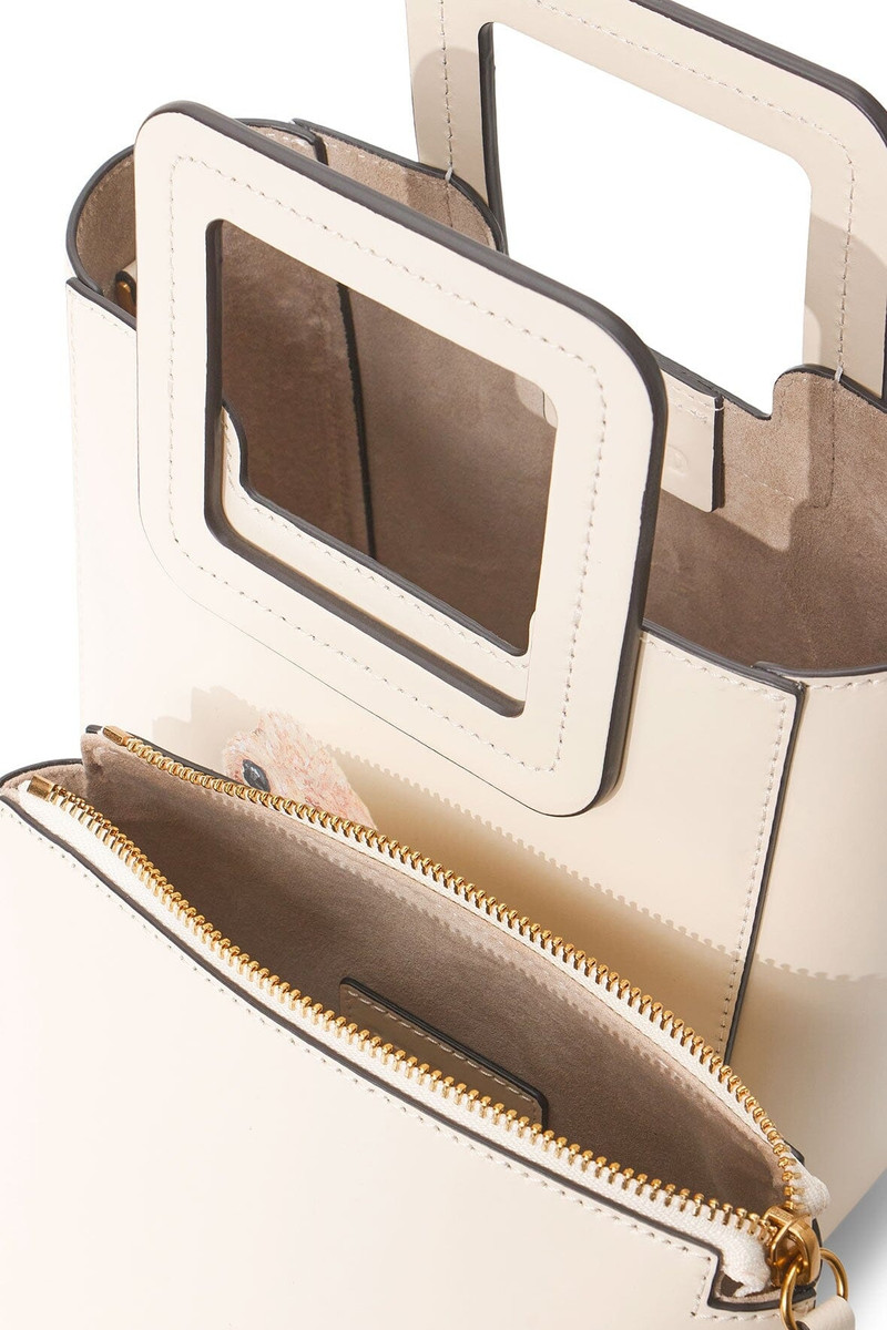 STAUD CUSTOM MINI SHIRLEY LEATHER BAG | CREAM 6