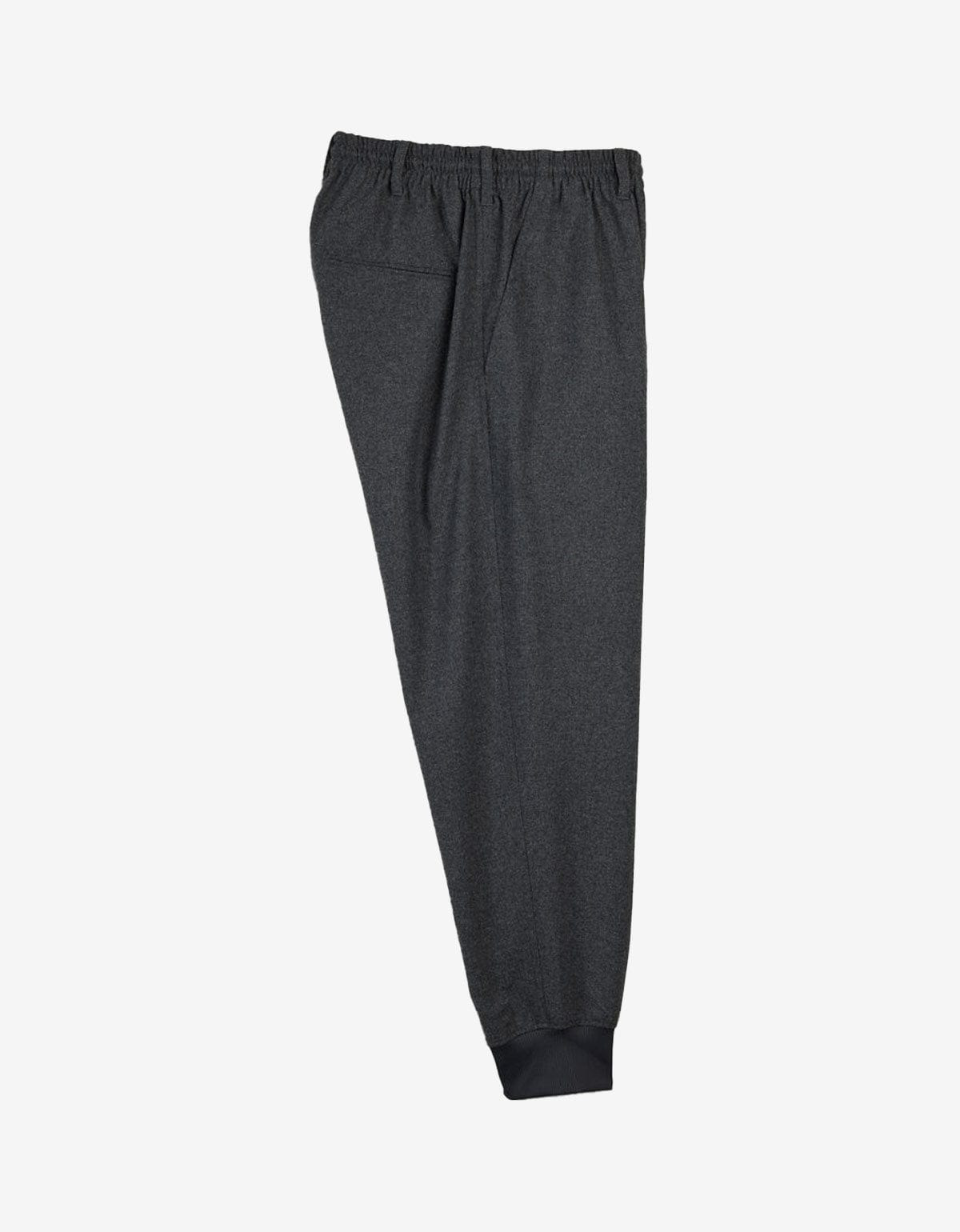 Y-3 Grey Wool Flannel Cuffed Pants - 3