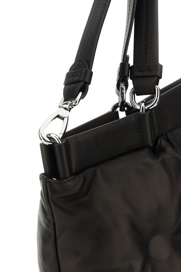 Black nappa leather medium Glam Slam shopping bag - 4