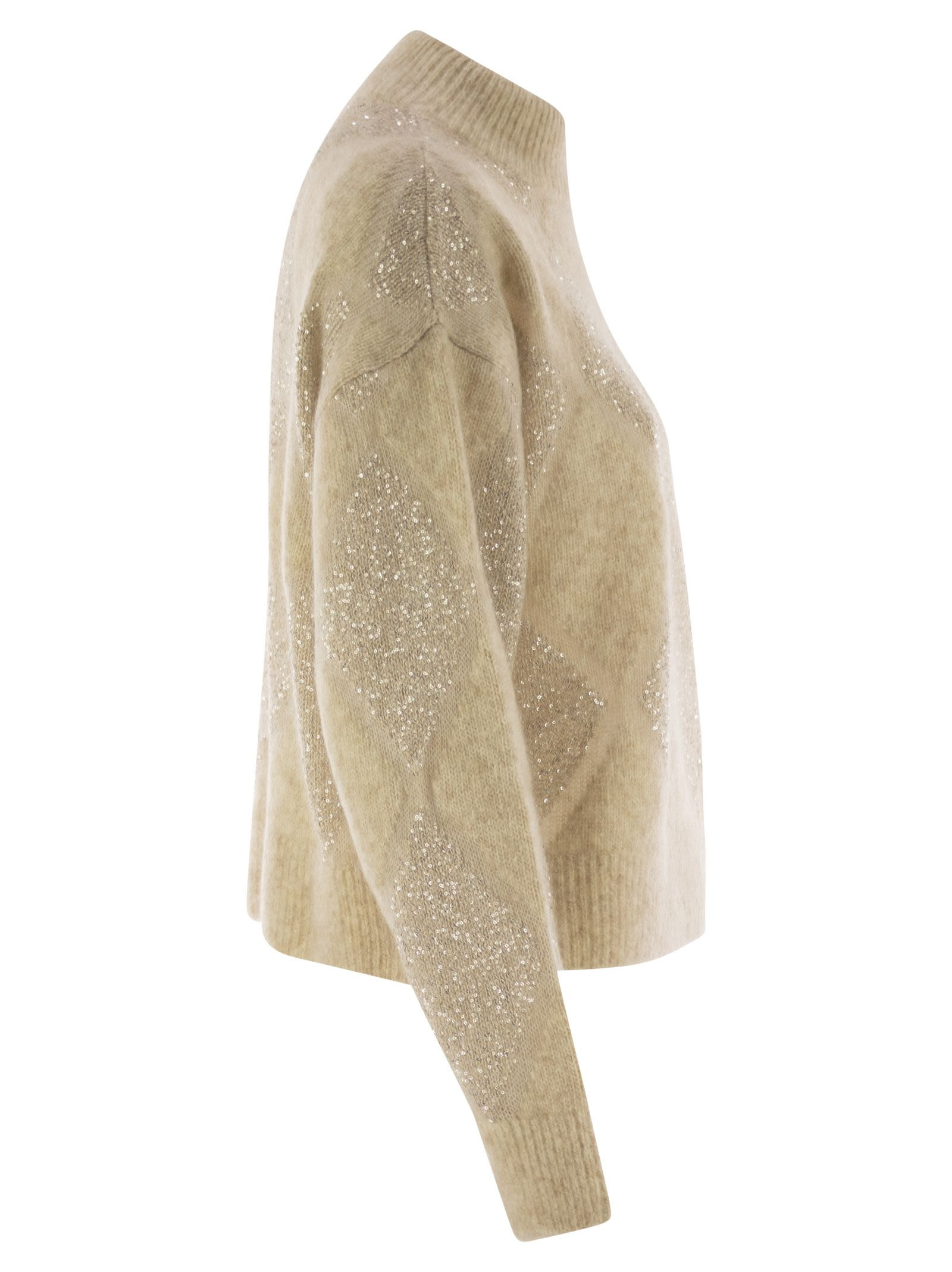 Brunello Cucinelli Women Dazzling Argyle Sweater In Wool And Mohair - 3