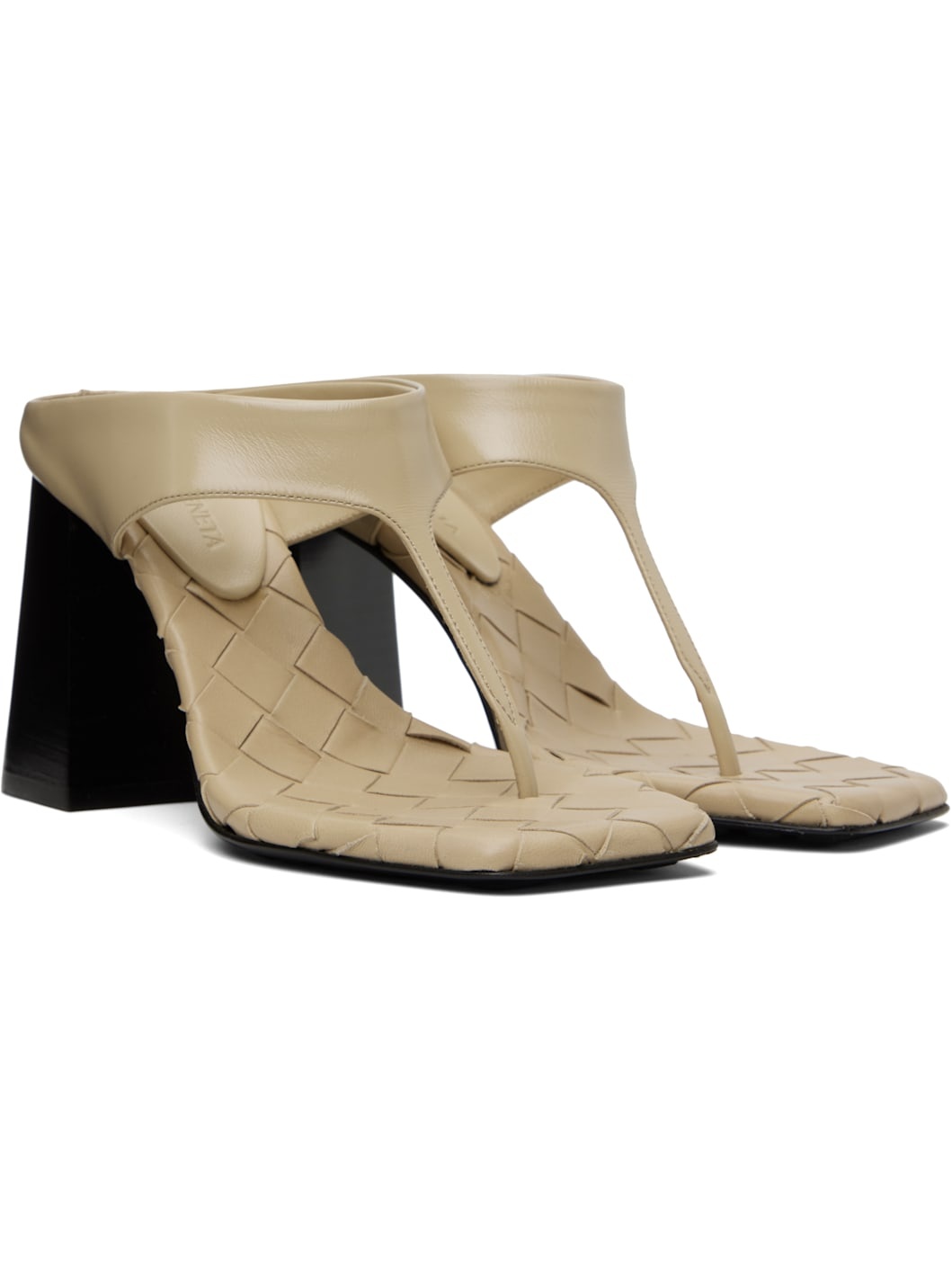Beige Marella Thong Heeled Sandals - 4