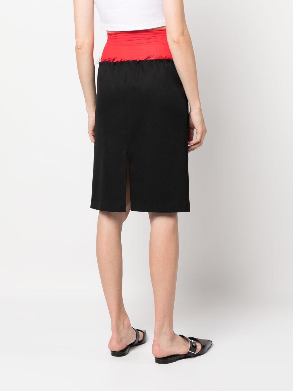 two-tone knee-length skirt - 4
