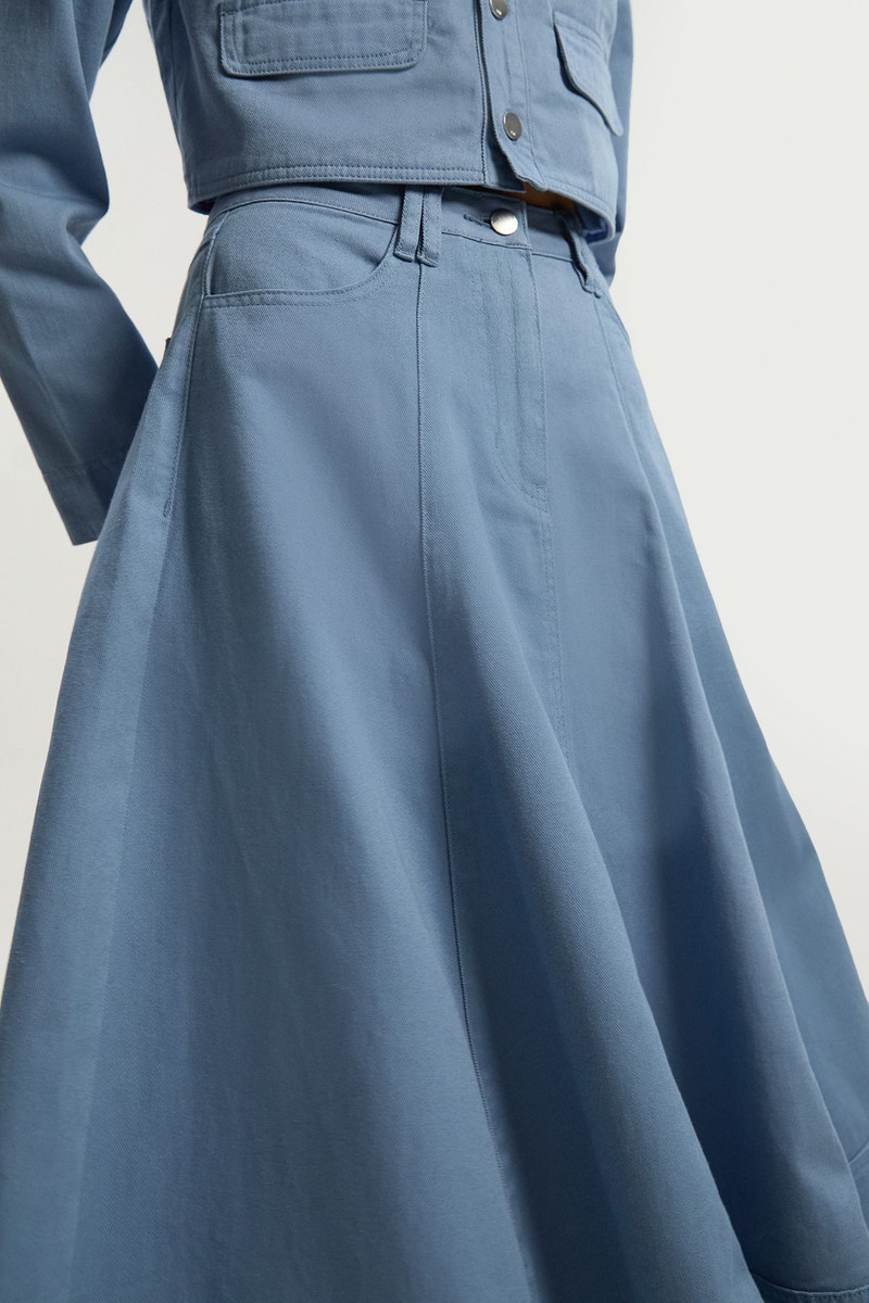 Denim 5 Pocket Midi Skirt 5