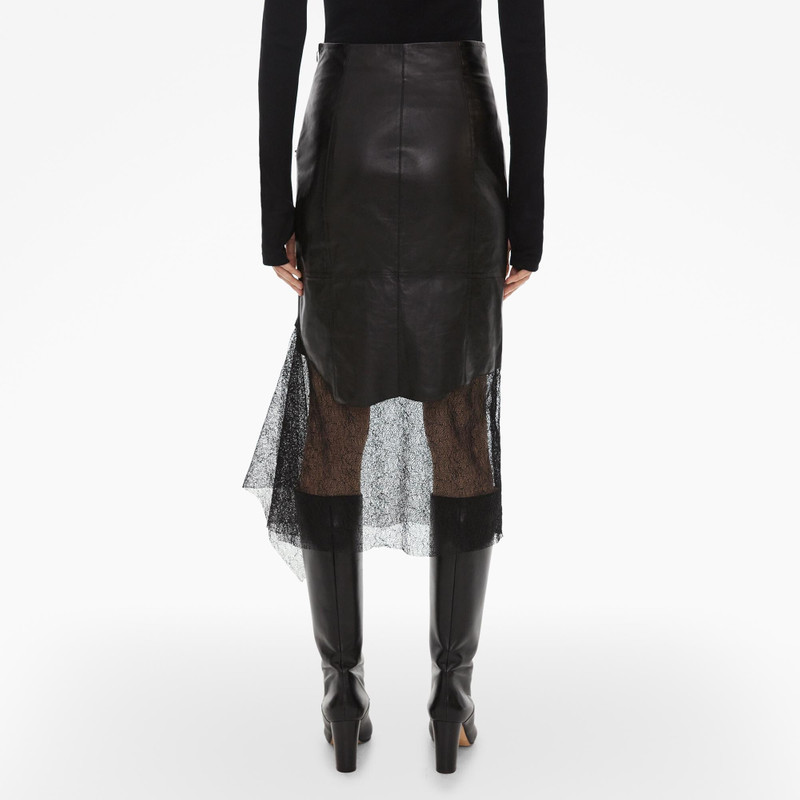 LACE-TRIMMED LEATHER SKIRT 3