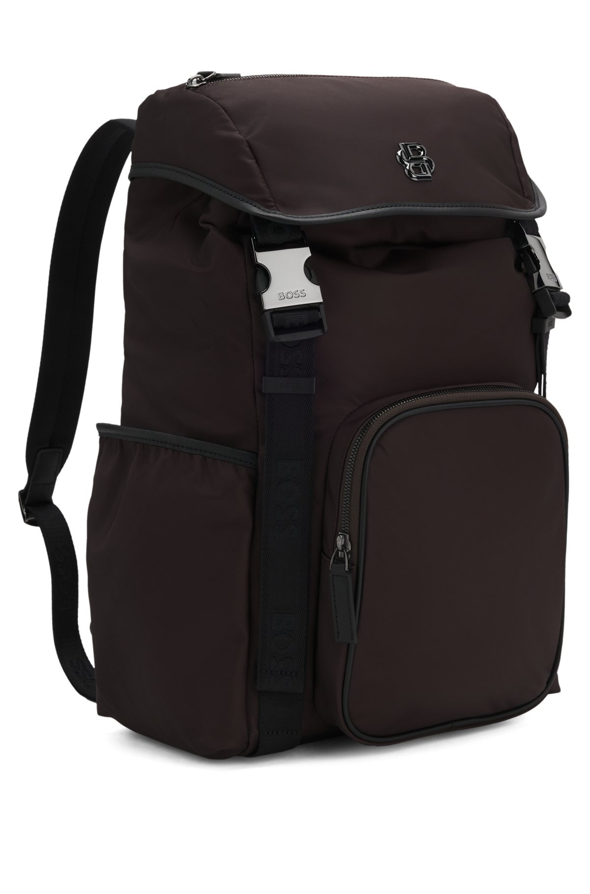 TWILL BACKPACK WITH DOUBLE B MONOGRAM - 5