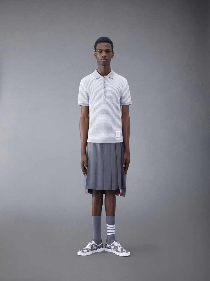 Pinstripe Micro Waffle Pocket Polo 3