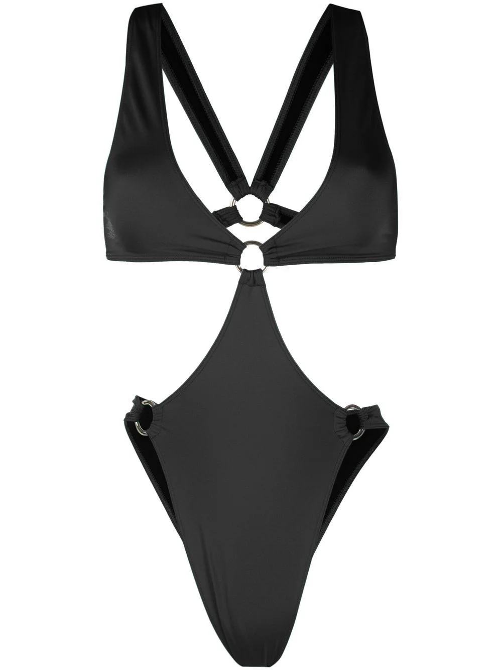 cut-out V-neck one-piece - 1