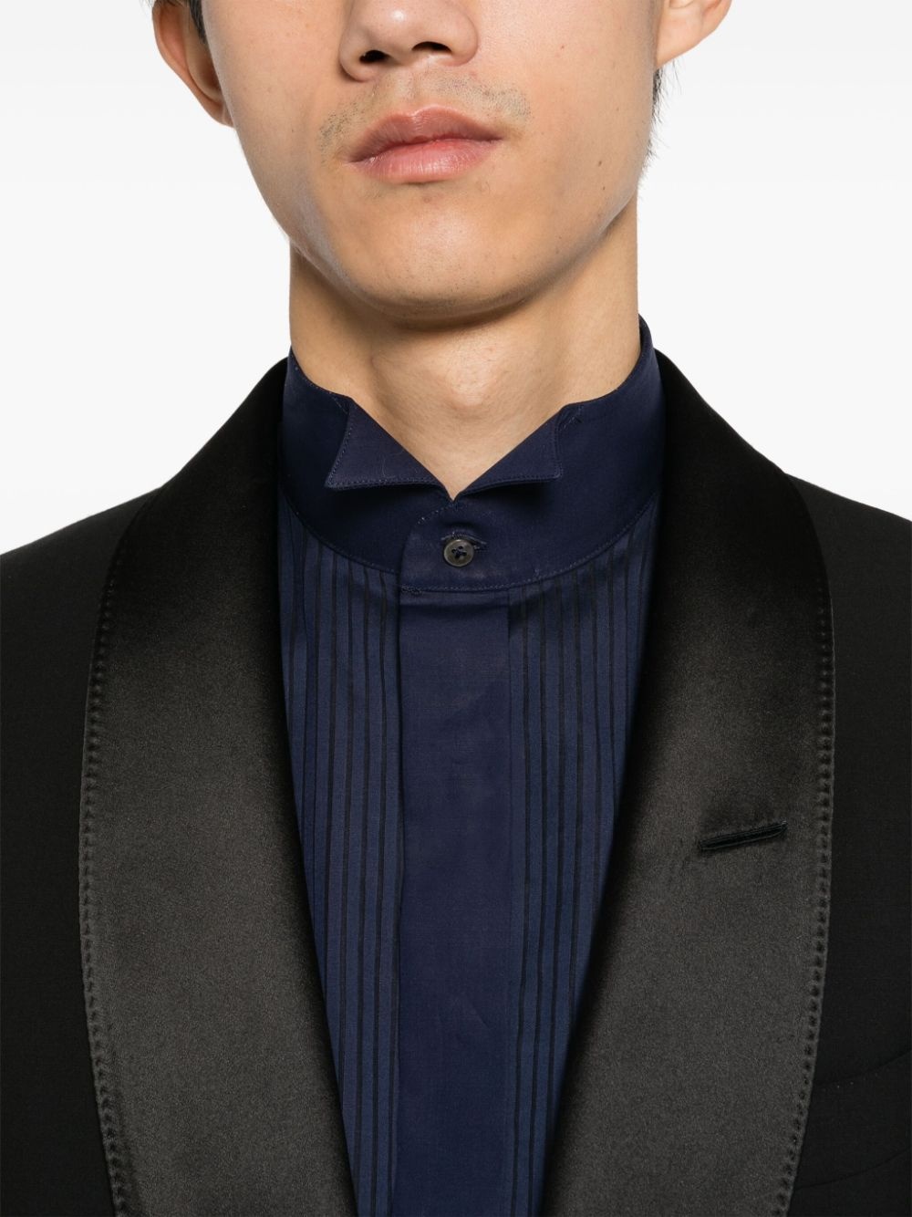 pleat detailing cotton shirt - 3