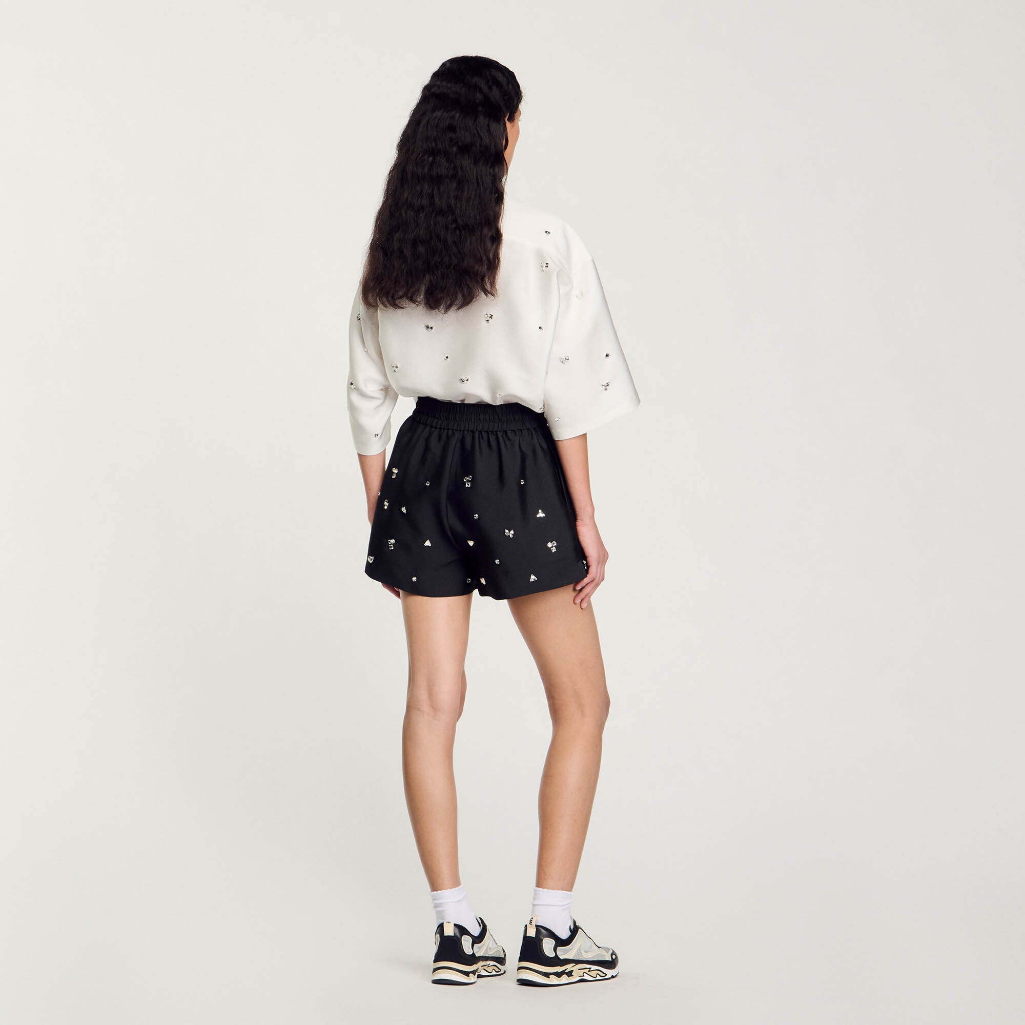 RHINESTONE WIDE-LEG SHORTS - 6