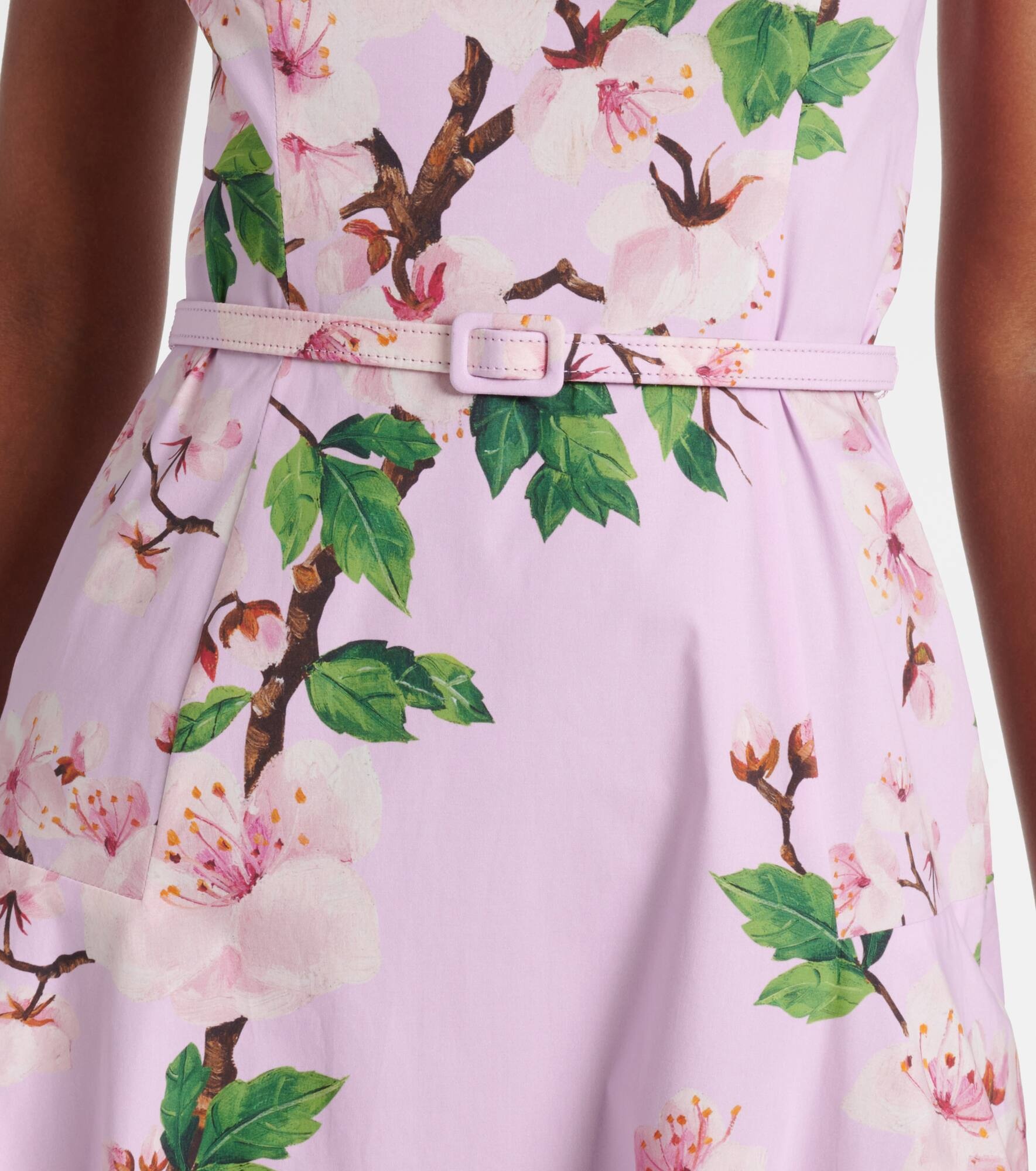 Floral cotton-blend midi dress - 5