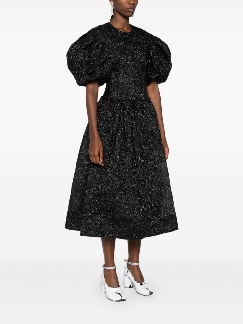crinkled midi dress - 3